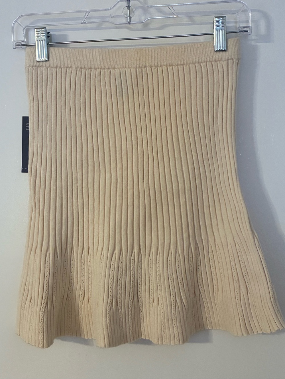Universal Thread Cream Ribbed Knit Flared Skirt - Picture 6 of 6